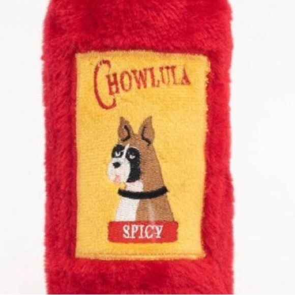 Zippy Paws Red Yellow Crusherz Chowlula Hot Sauce Plush Crinkle Dog Toy - Picture 7 of 14